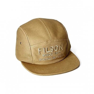 NEW Filson 5 Panel Cap Rugged Tan One Size Canvas Cotton Leather Strap Back Hat  eb-45505655